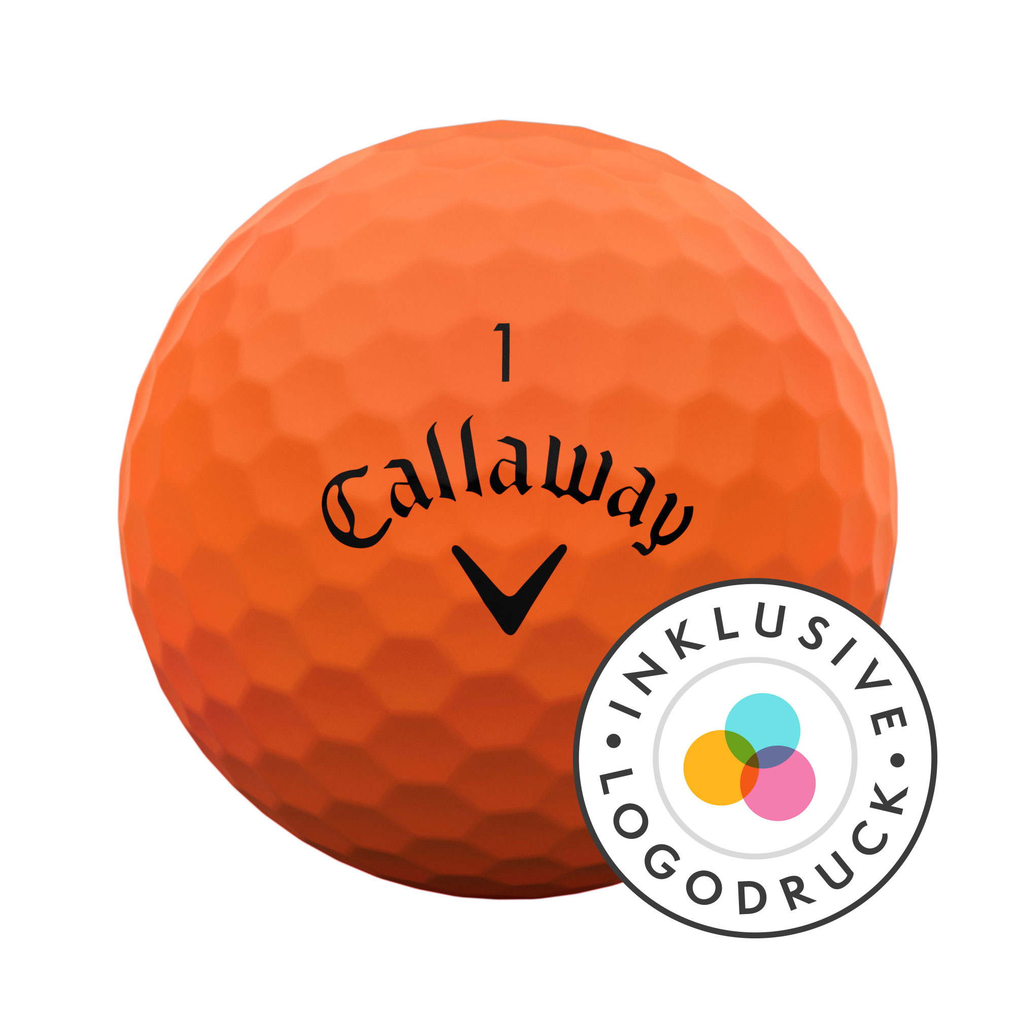 Callaway SuperSoft Golfbälle bedruckt, matt orange (VPE à 12 Bälle)