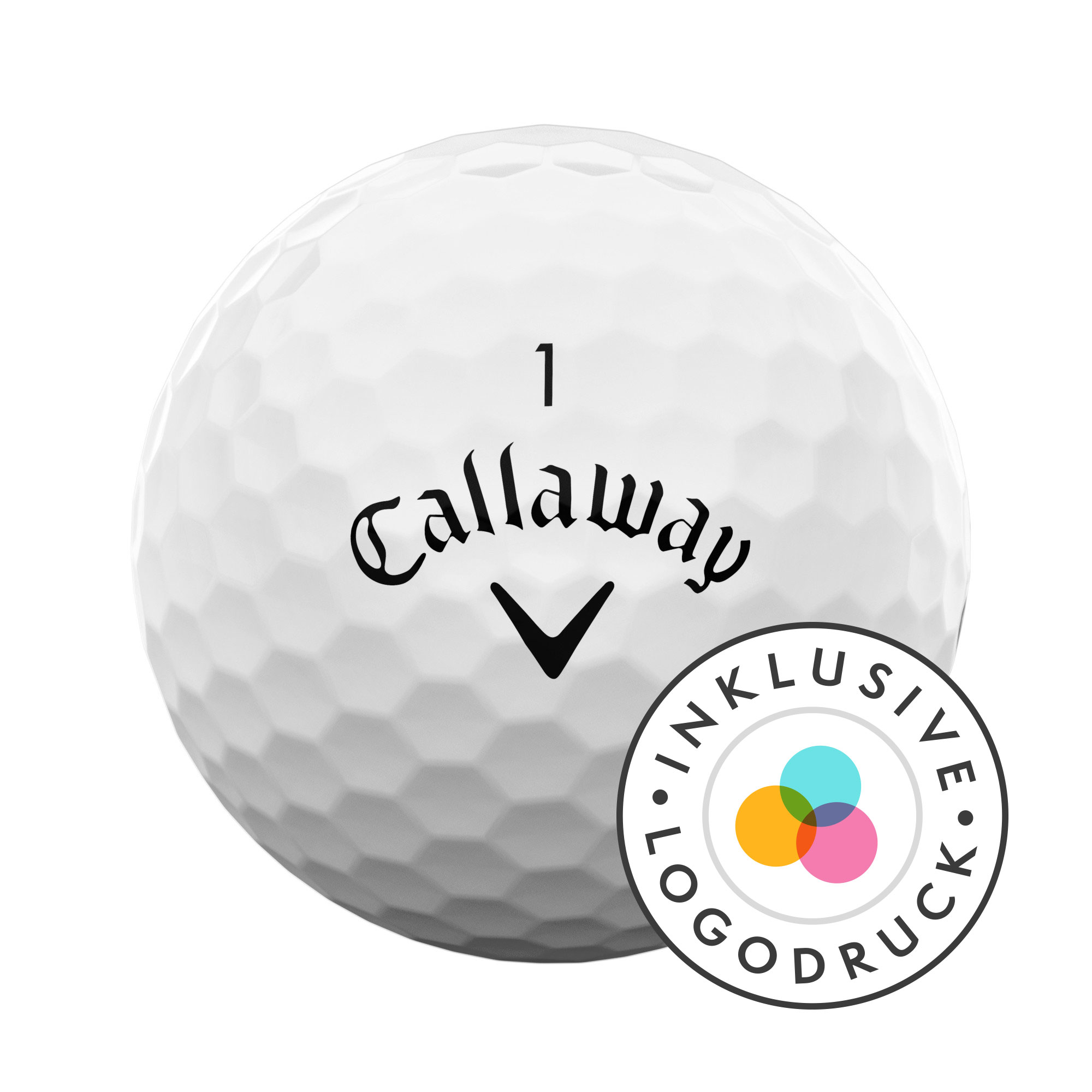 Callaway SuperSoft Golfbälle bedruckt, weiss (VPE à 12 Bälle)