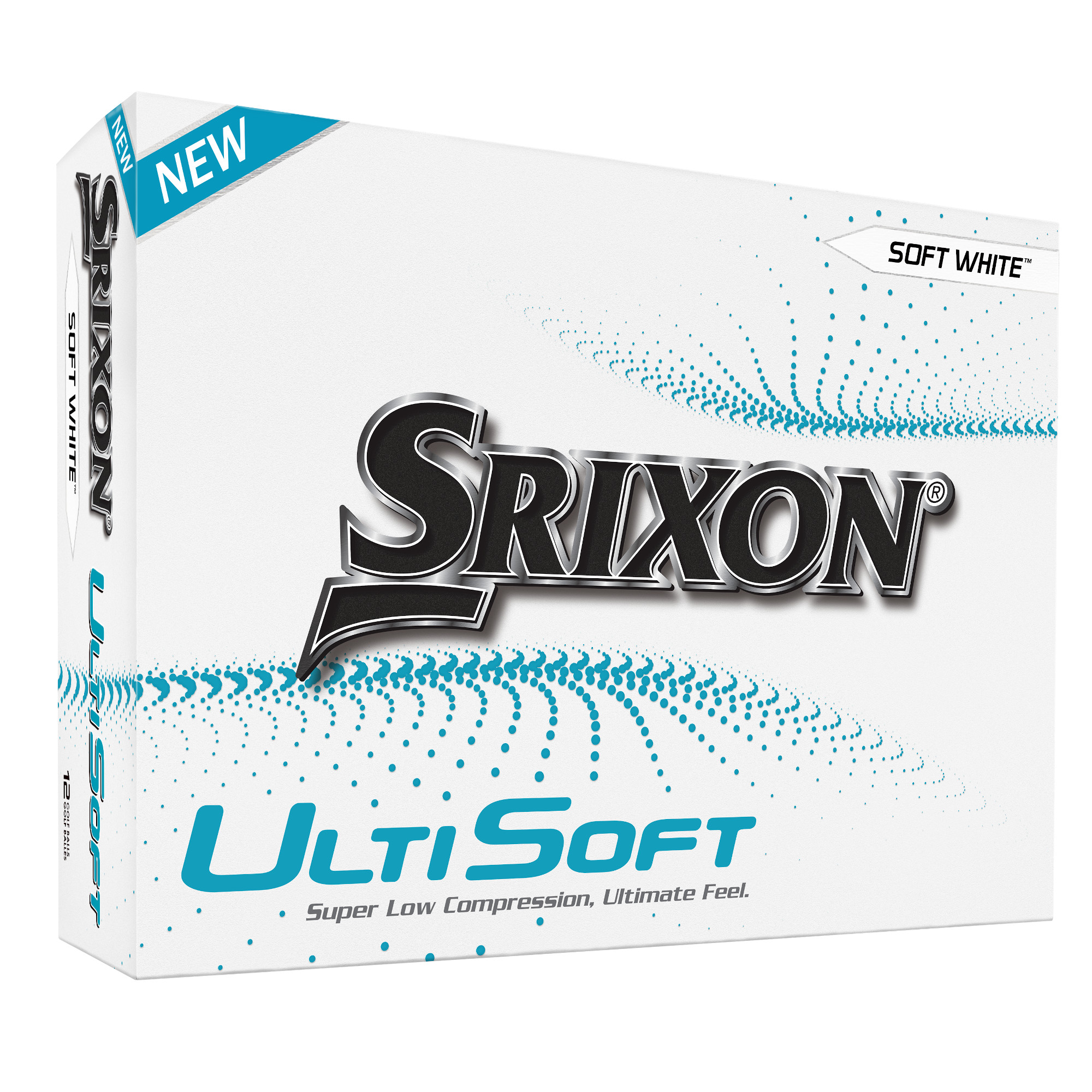 Srixon UltiSoft Golfbälle bedruckt, weiss (VPE à 12 Bälle)