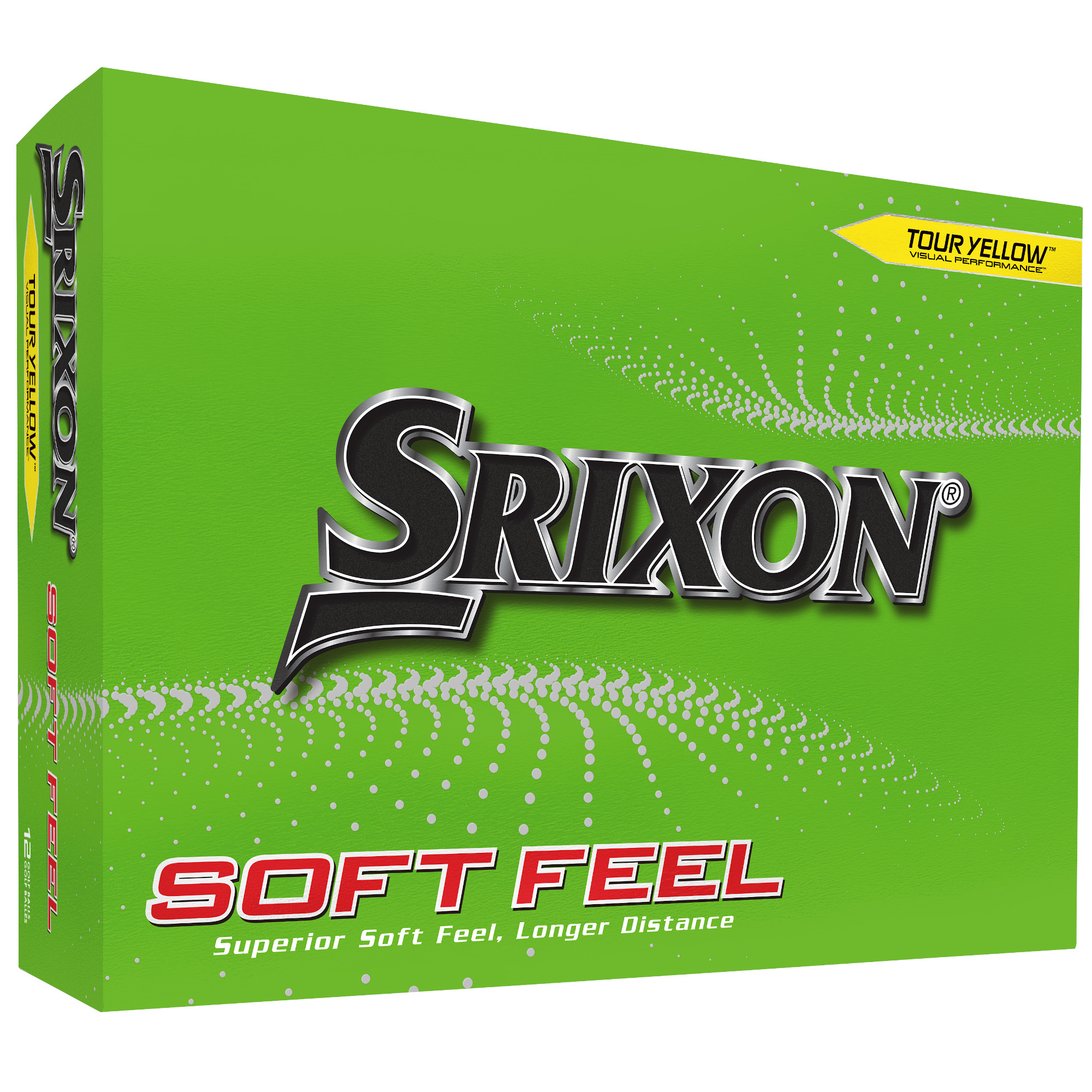 Srixon Soft Feel Golfbälle bedruckt, gelb (VPE à 12 Bälle)