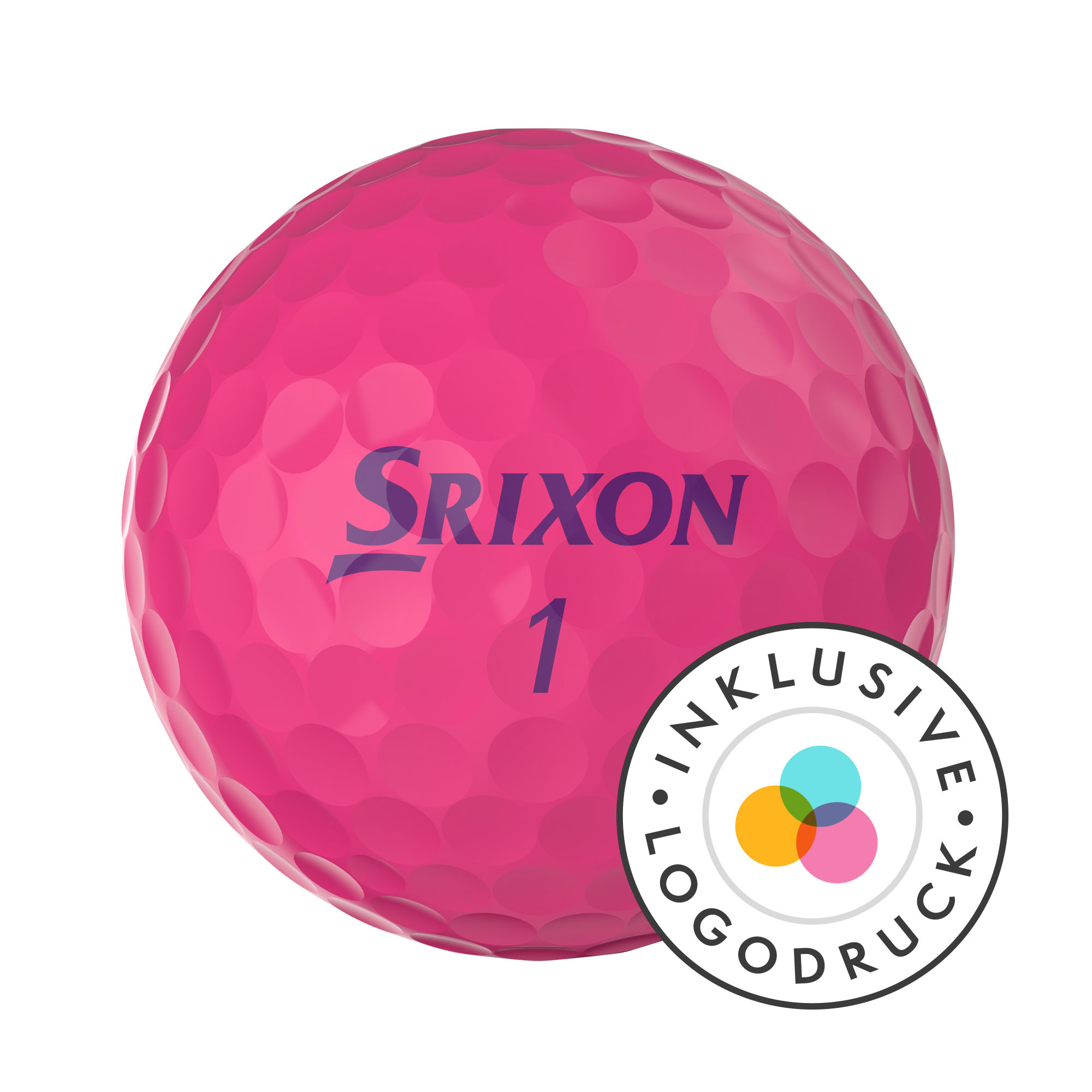 Srixon Soft Feel Lady Golfbälle bedruckt, pink (VPE à 12 Bälle)