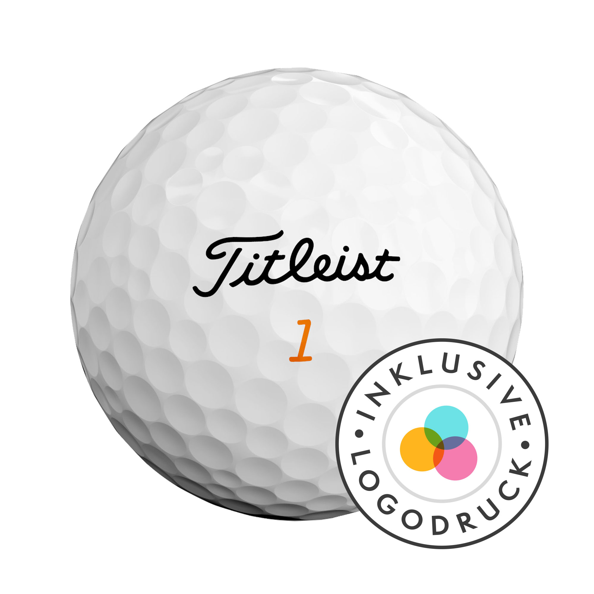 Titleist Pro V1 -High Number- Golfbälle bedruckt, weiss (VPE à 12 Bälle)