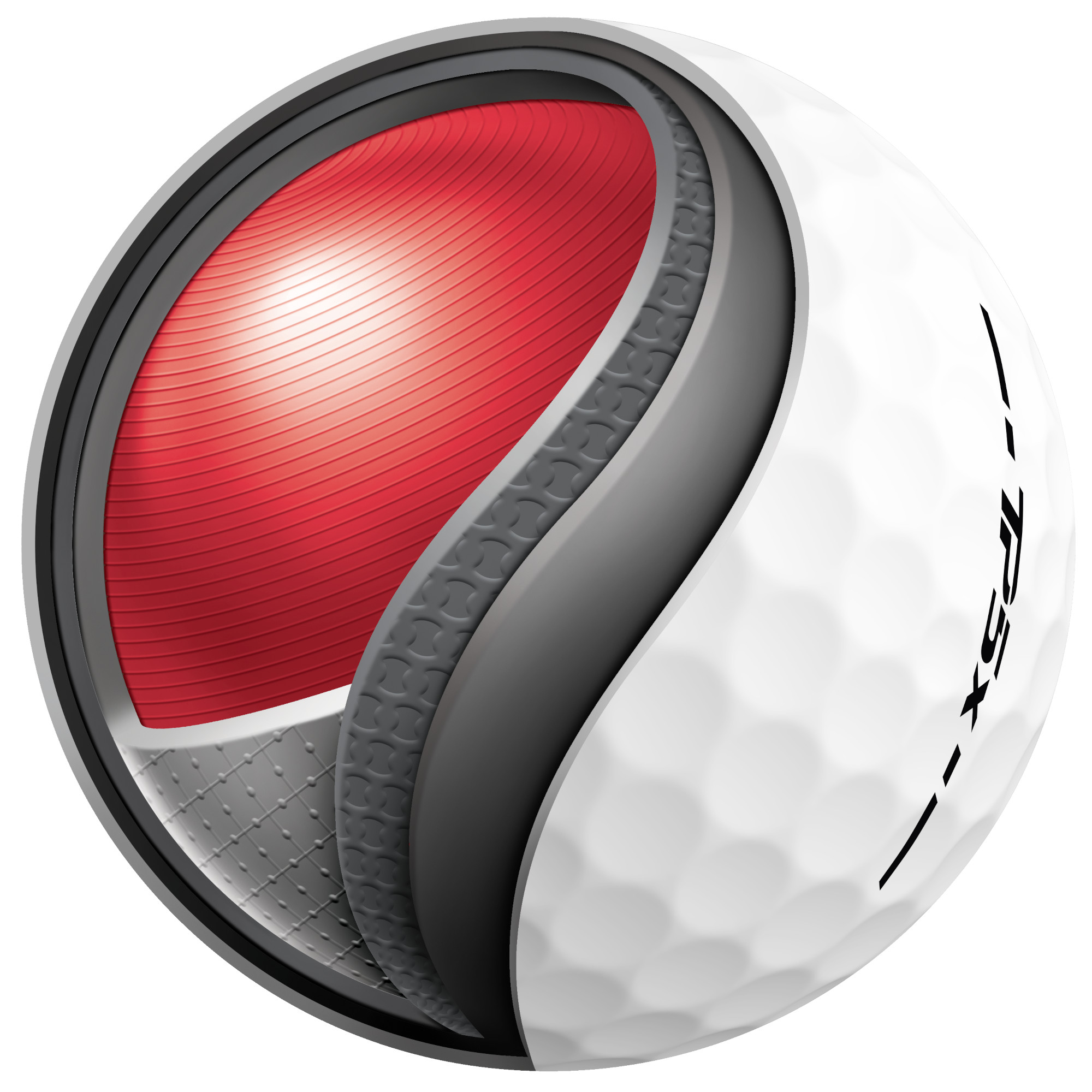 TaylorMade TP5x Golfbälle bedruckt, weiss (VPE à 12 Bälle)