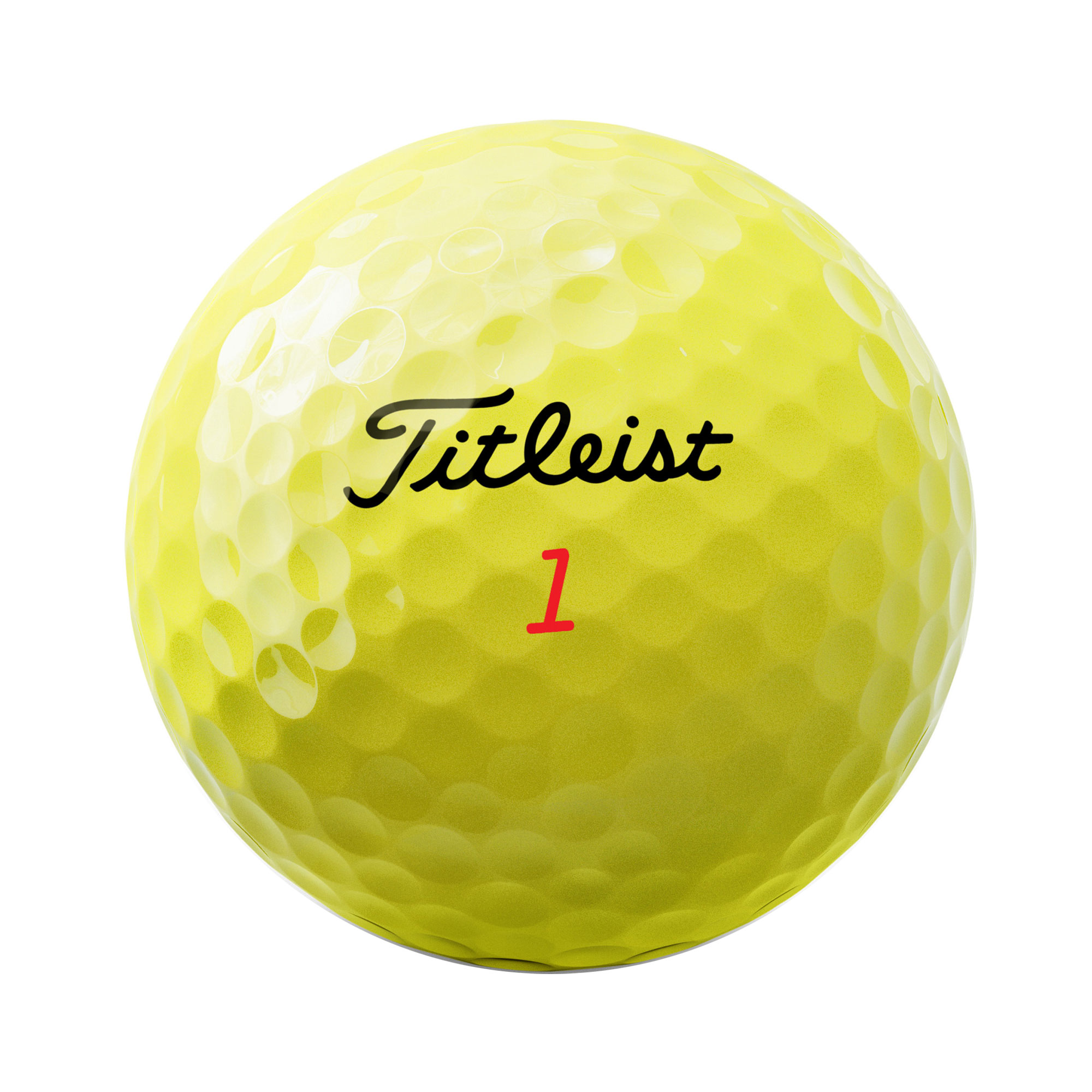 Titleist TruFeel Golfbälle bedruckt, gelb (VPE à 12 Bälle)