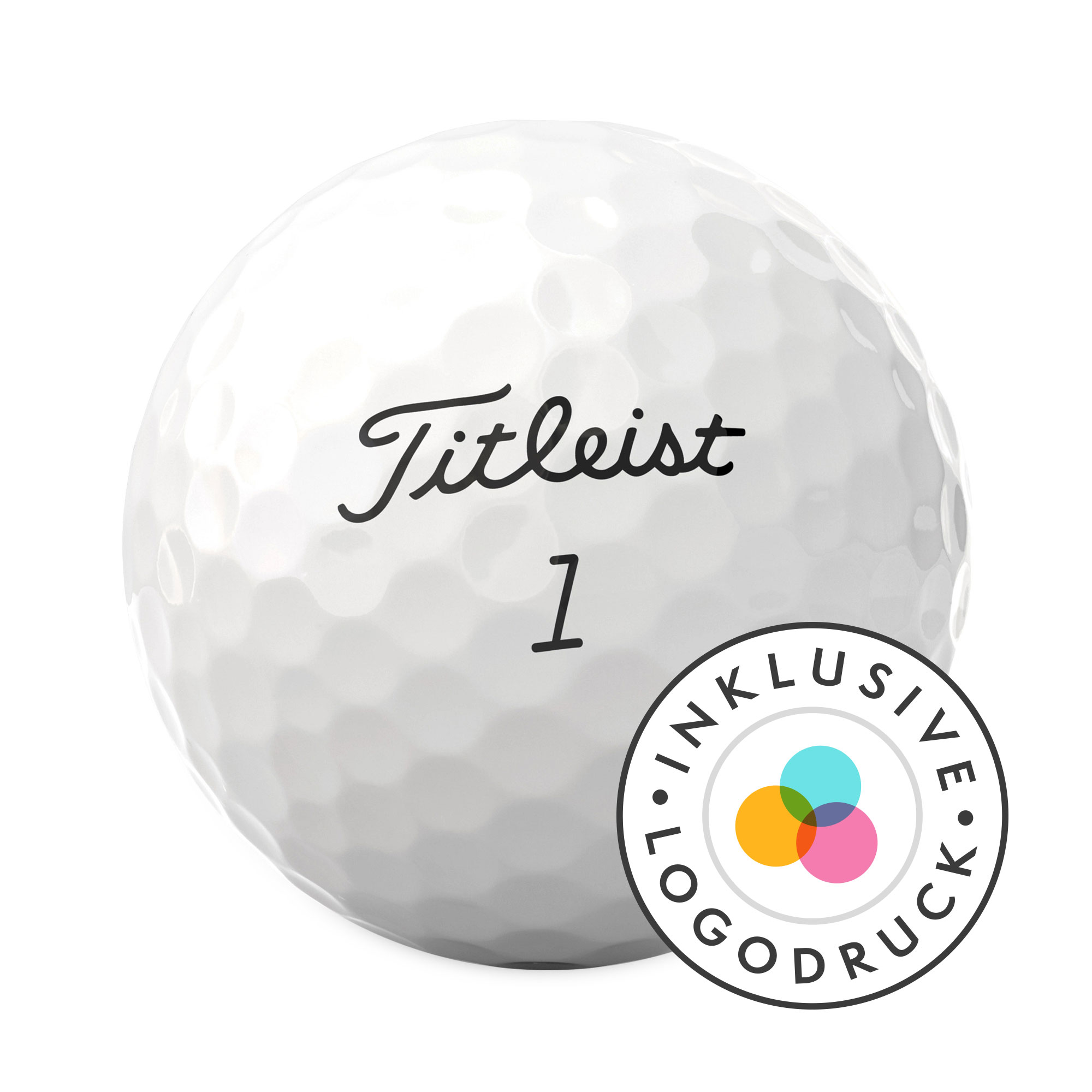 Titleist Tour Soft Golfbälle bedruckt, weiss (VPE 12 Bälle)