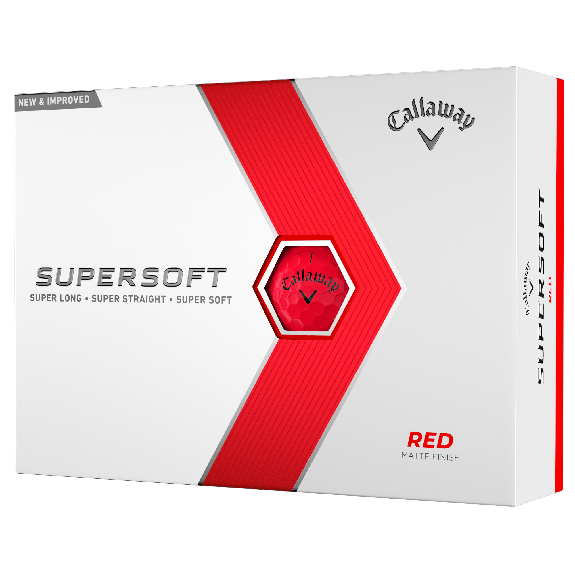 Callaway SuperSoft Golfbälle bedruckt, matt rot (VPE à 12 Bälle)