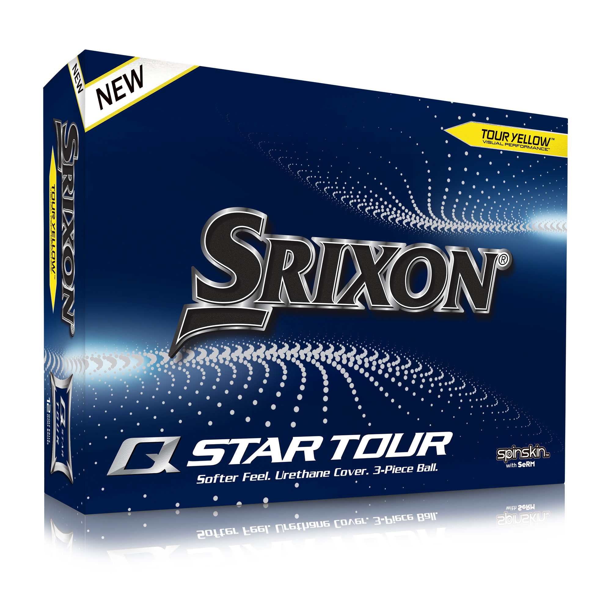Srixon Q-Star Tour Golfbälle bedruckt, gelb (VPE à 12 Bälle)