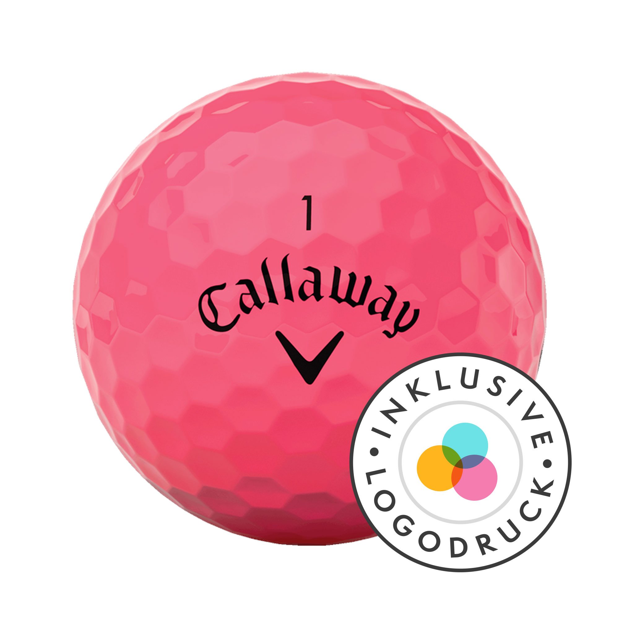 Callaway REVA Golfbälle bedruckt, pink (VPE à 12 Bälle)