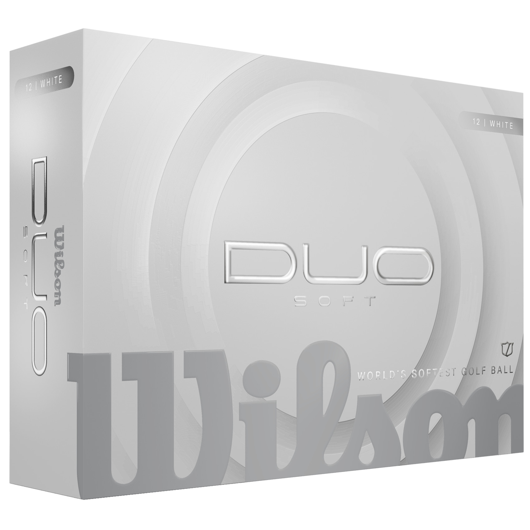 Wilson Duo Soft Golfbälle bedruckt, weiss (VPE à 12 Bälle)