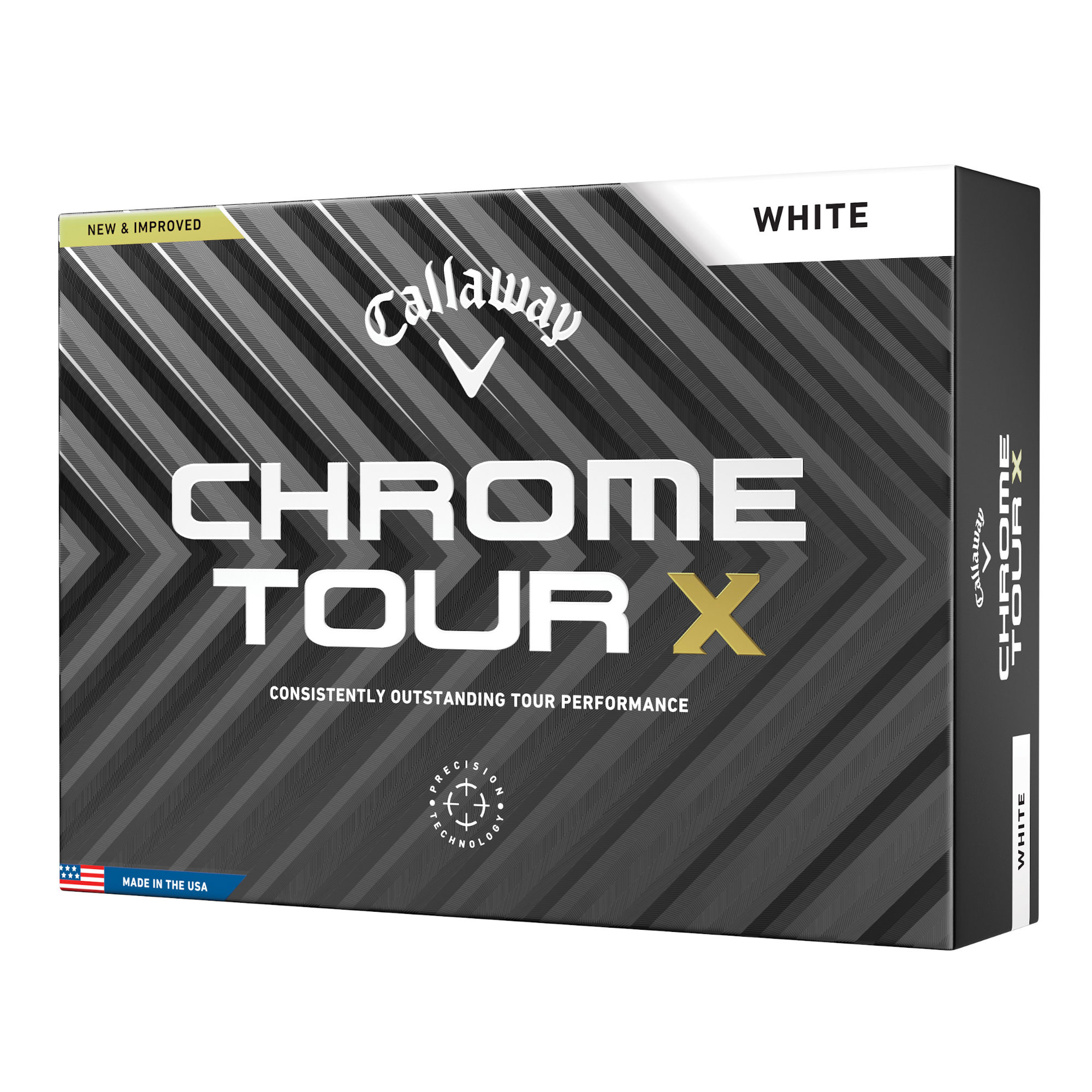 Callaway Chrome Tour X Golfbälle bedruckt, weiss (VPE à 12 Bälle)