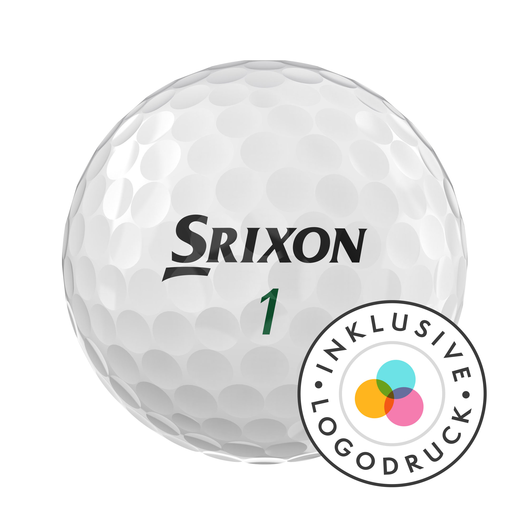 Srixon Soft Feel Golfbälle bedruckt, weiss (VPE à 12 Bälle)