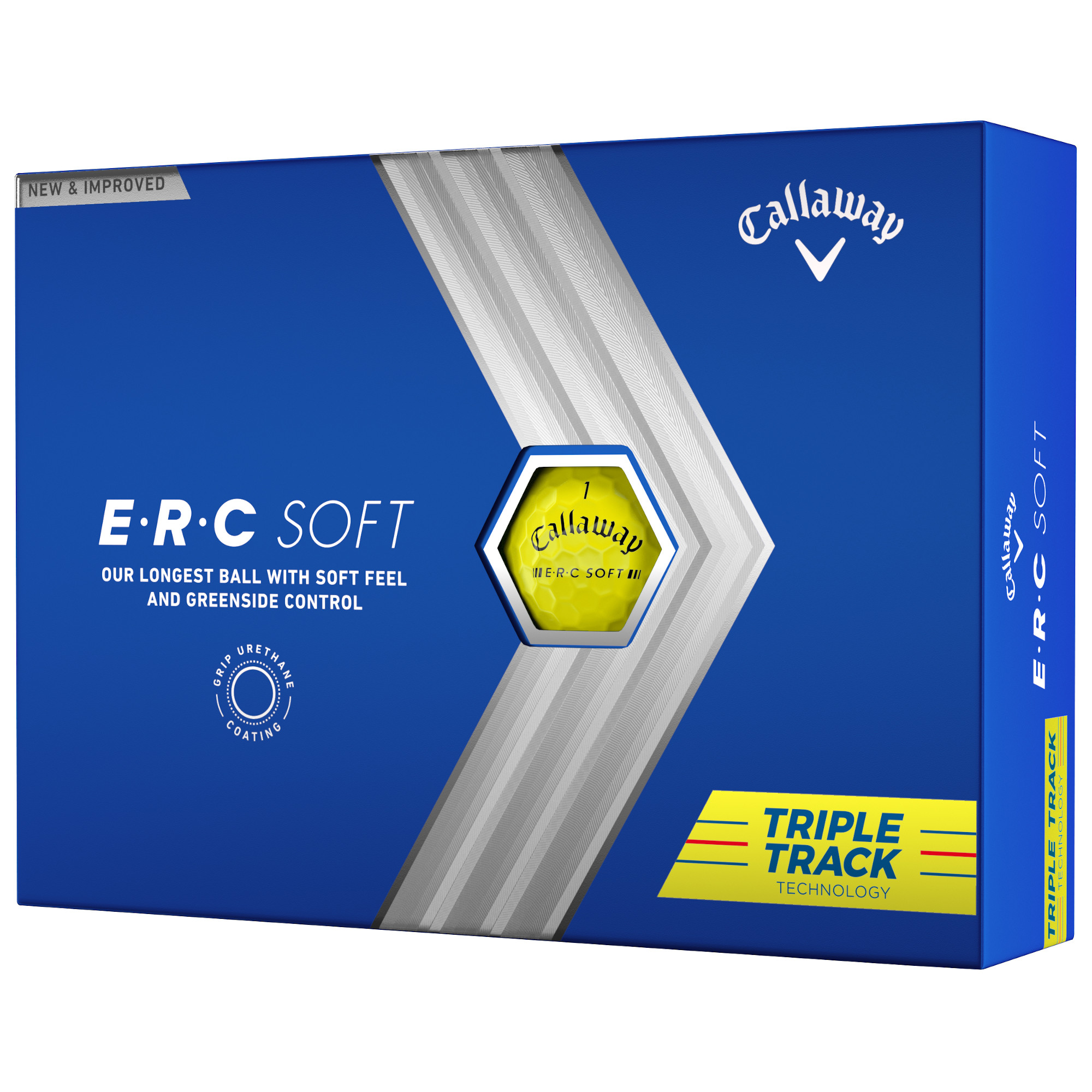 Callaway E.R.C. Soft Golfbälle bedruckt, gelb (VPE à 12 Bälle)