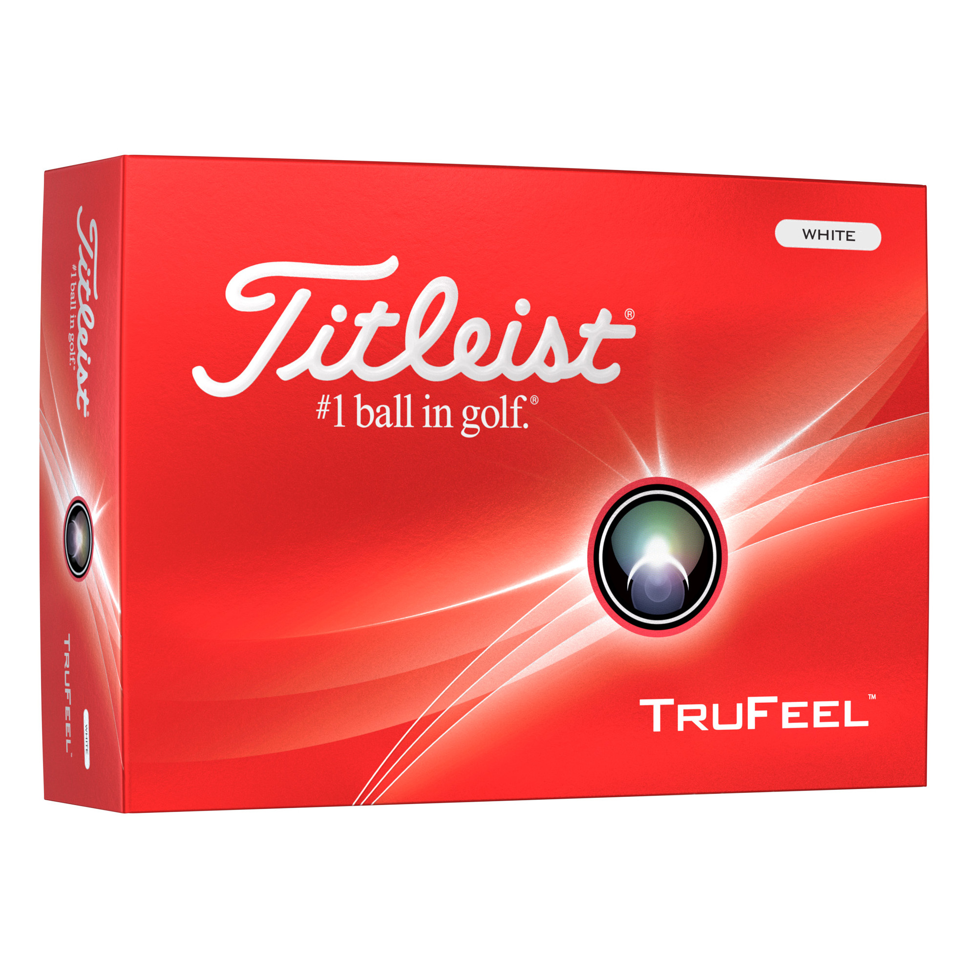 Titleist TruFeel Golfbälle bedruckt, weiss (VPE à 12 Bälle)