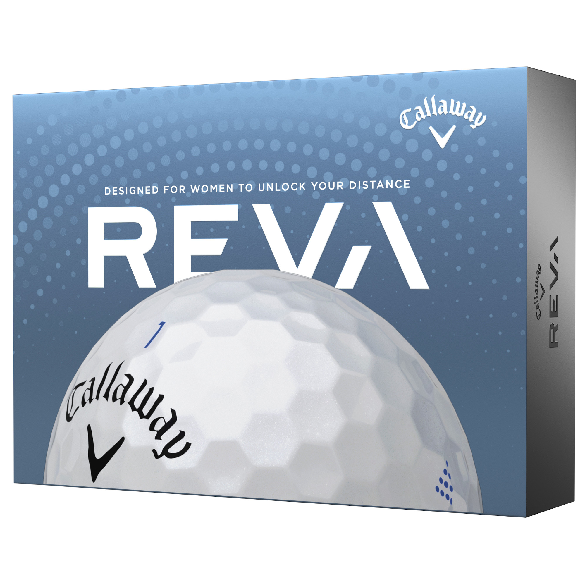 Callaway REVA Golfbälle bedruckt, weiss (VPE à 12 Bälle)