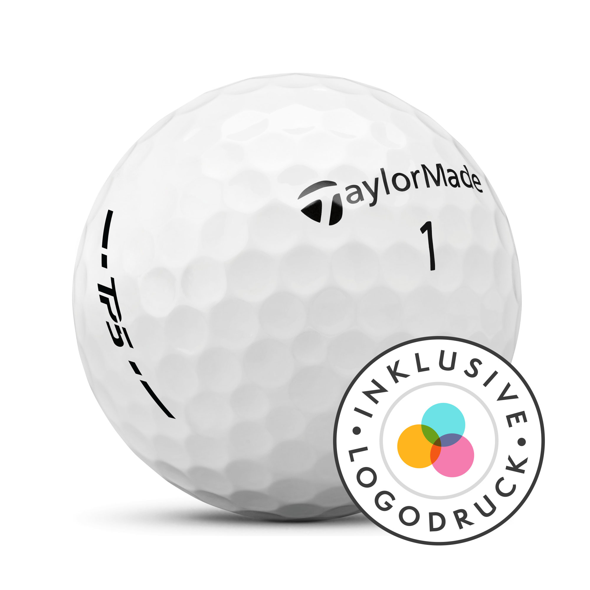 TaylorMade TP5 Golfbälle bedruckt, weiss (VPE à 12 Bälle)