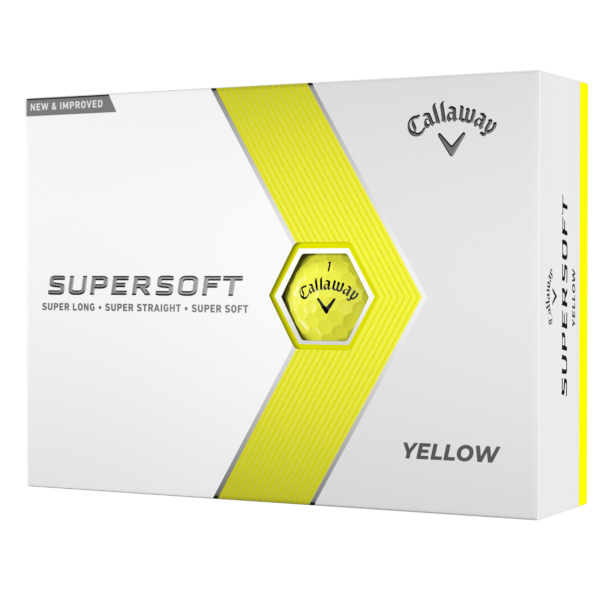 Callaway SuperSoft Golfbälle bedruckt, gelb (VPE à 12 Bälle)