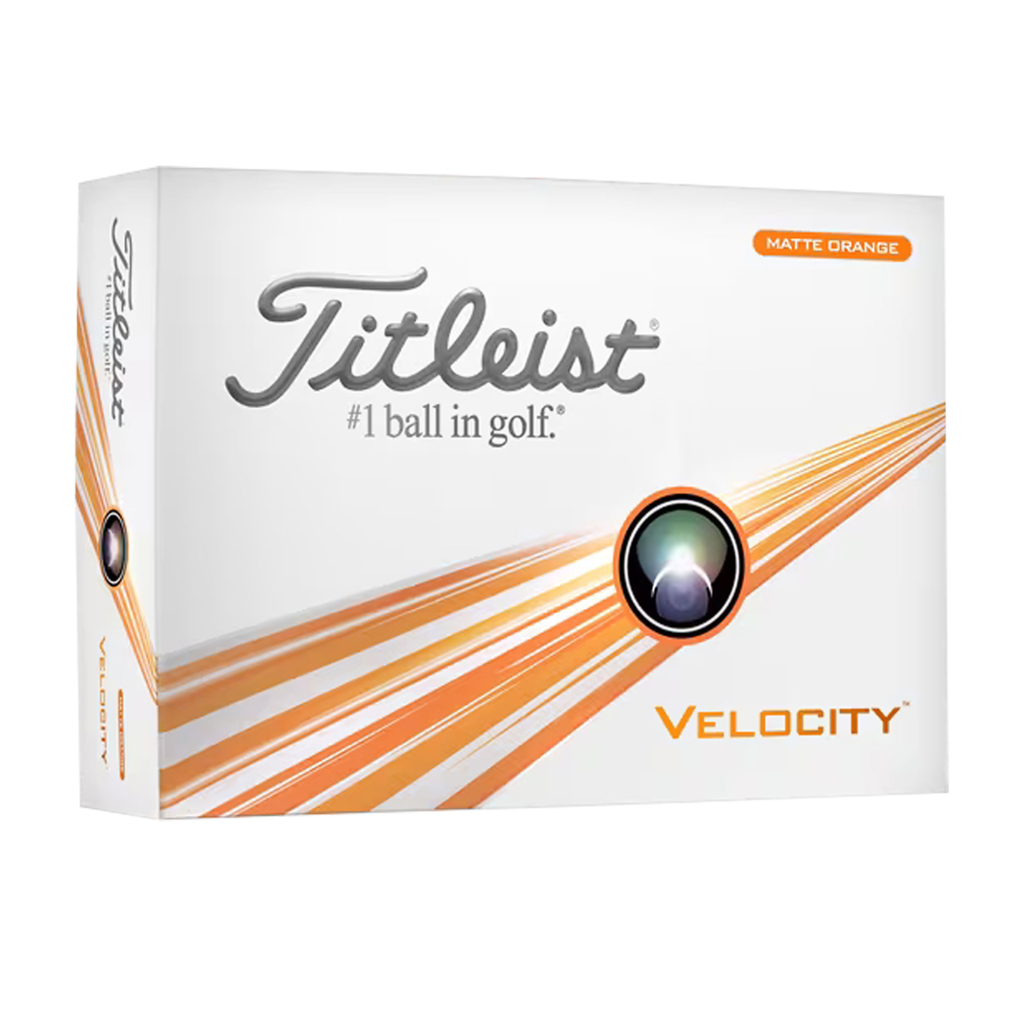 Titleist Velocity Golfbälle bedruckt, orange (VPE à 12 Bälle)