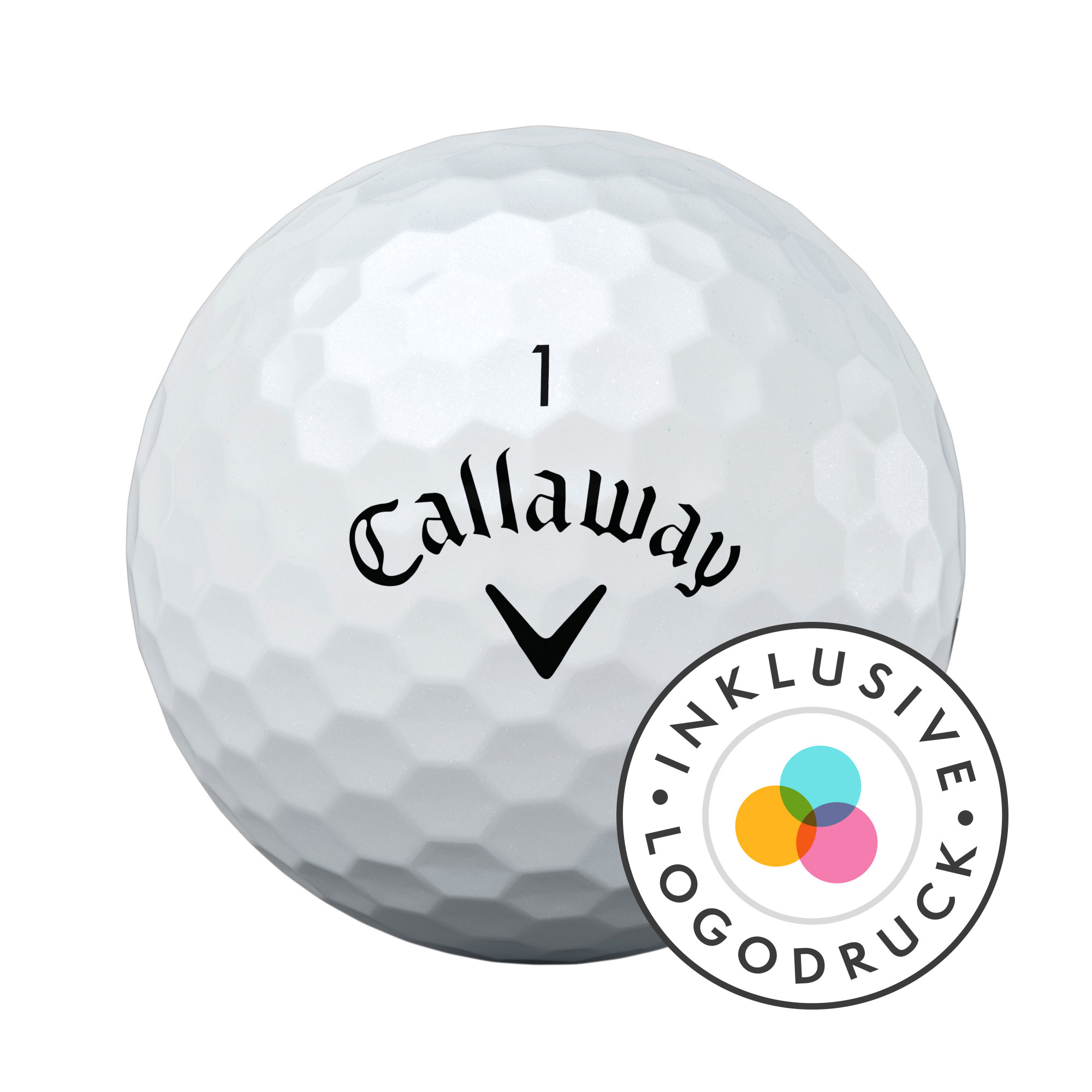Callaway REVA Golfbälle bedruckt, weiss (VPE à 12 Bälle)