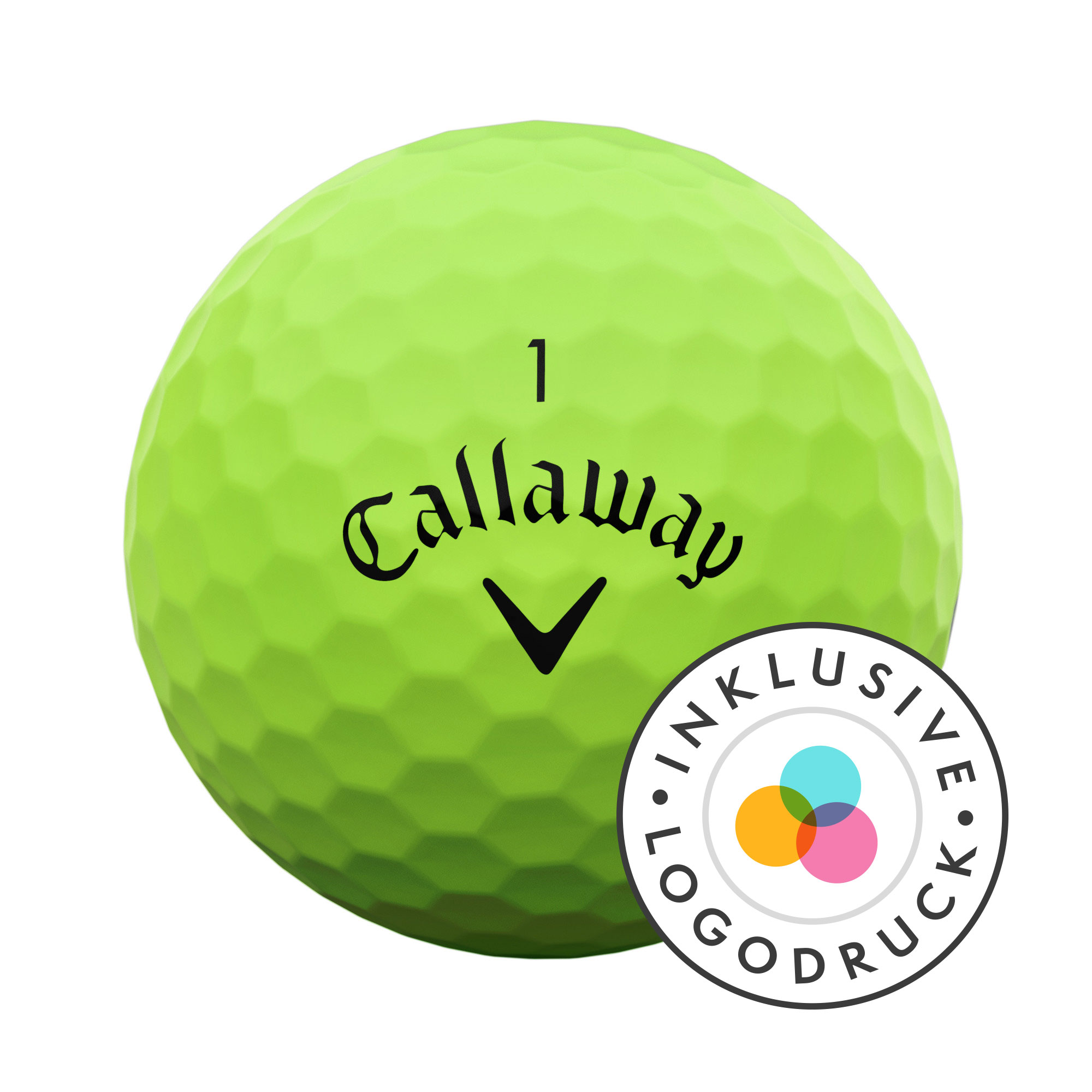 Callaway SuperSoft Golfbälle bedruckt, matt grün (VPE à 12 Bälle)