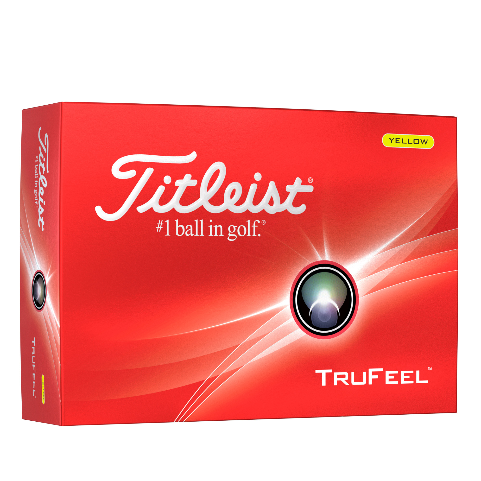 Titleist TruFeel Golfbälle bedruckt, gelb (VPE à 12 Bälle)