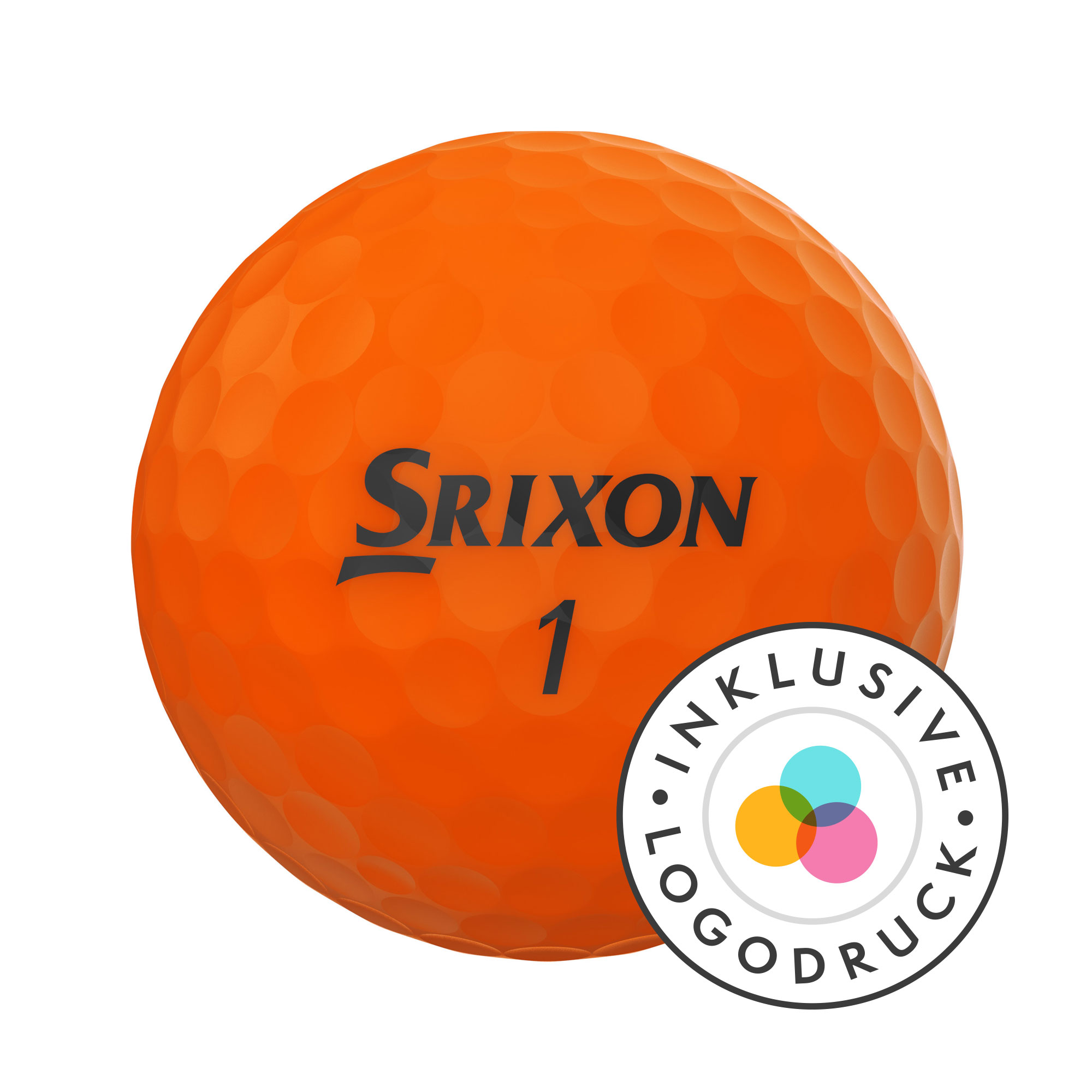 Srixon Soft Feel Golfbälle bedruckt, brite orange (VPE à 12 Bälle)