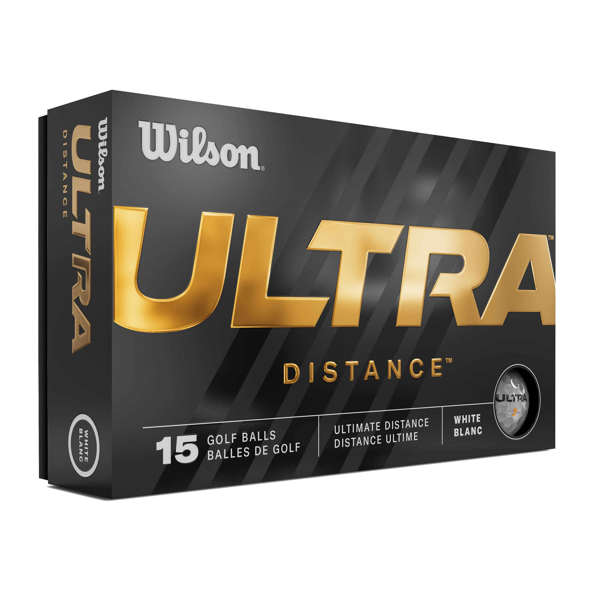 Wilson Ultra Distance Golfbälle bedruckt, weiss (VPE à 15 Bälle)