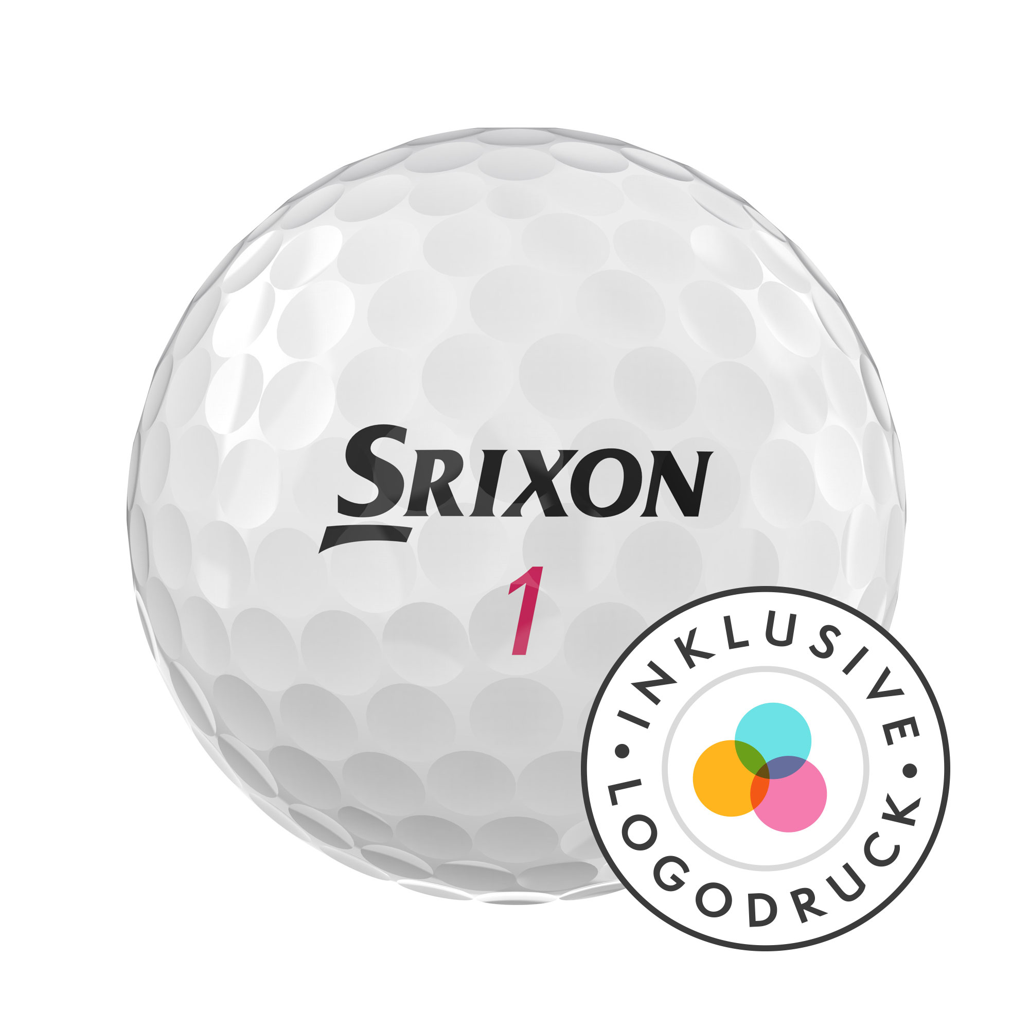 Srixon Distance Golfbälle bedruckt, weiss (VPE à 12 Bälle)
