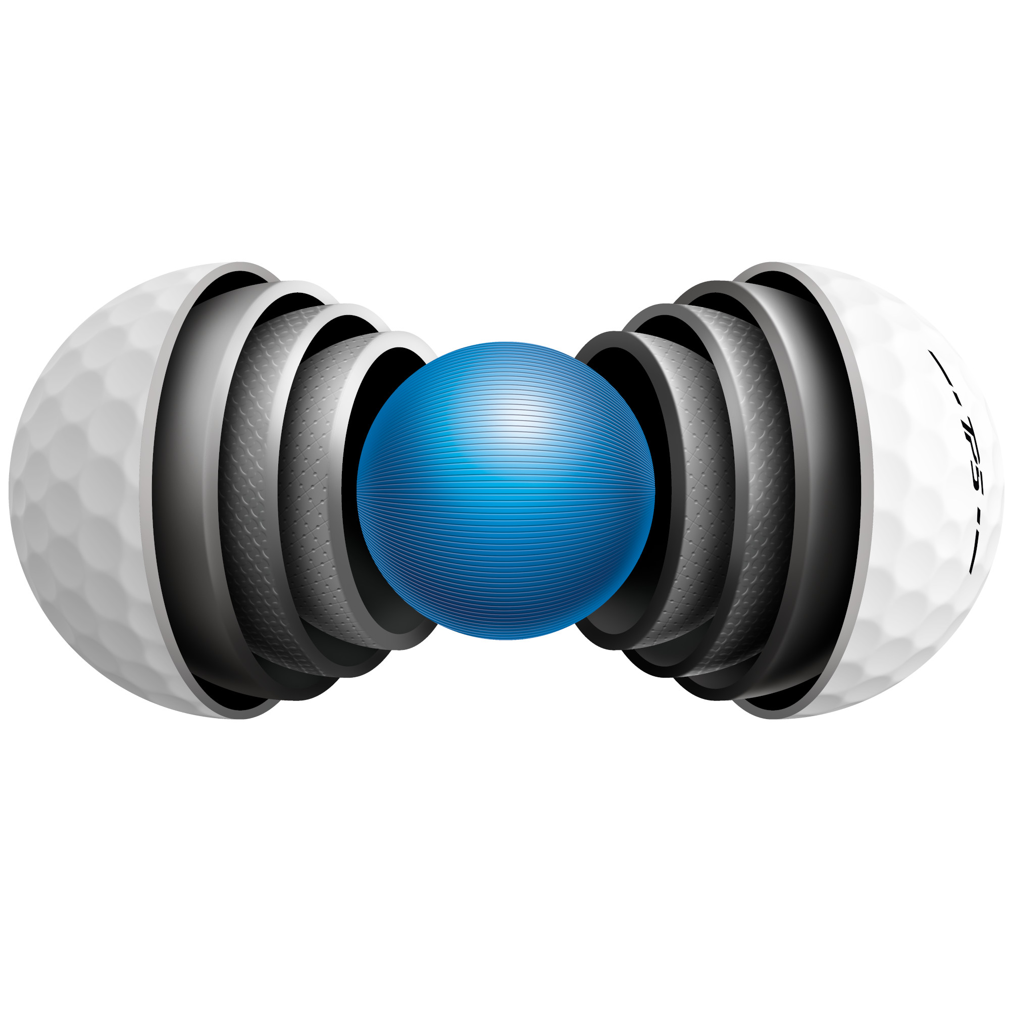 TaylorMade TP5 Golfbälle bedruckt, weiss (VPE à 12 Bälle)
