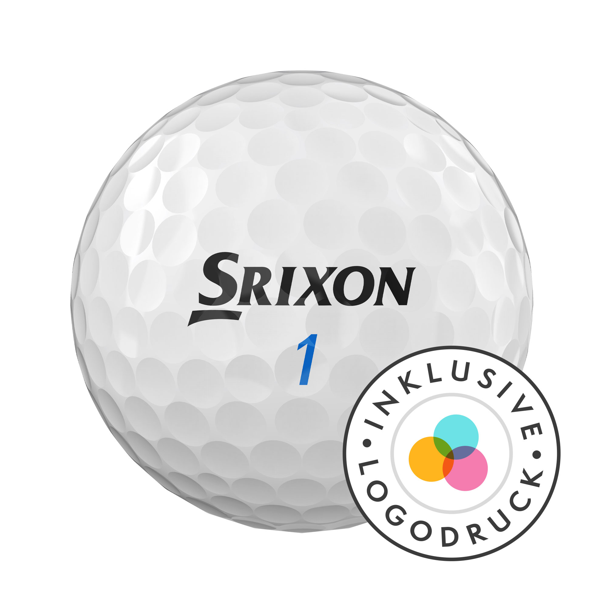 Srixon AD333 Golfbälle bedruckt, weiss (VPE à 12 Bälle)