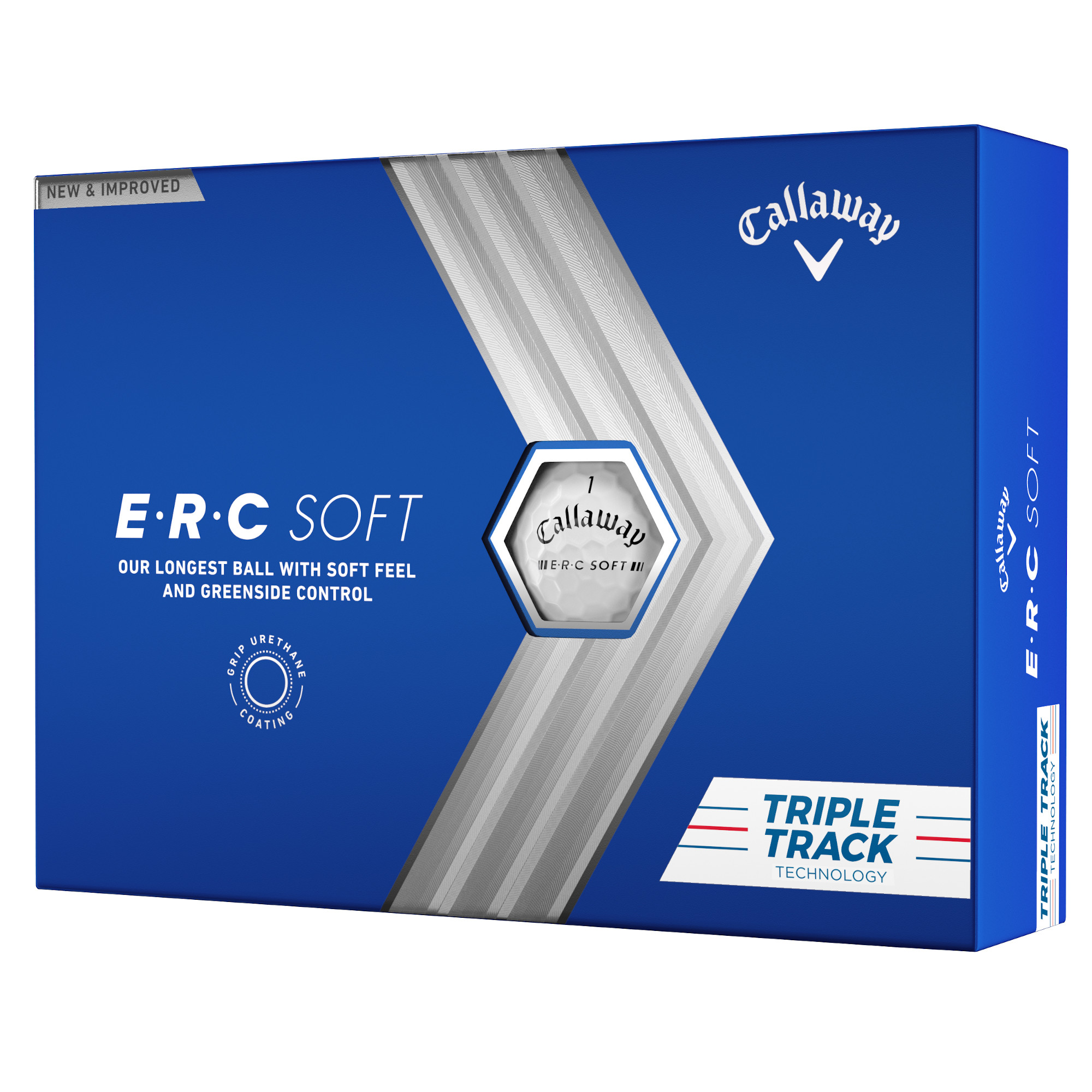 Callaway E.R.C. Soft Golfbälle bedruckt, weiss (VPE à 12 Bälle)
