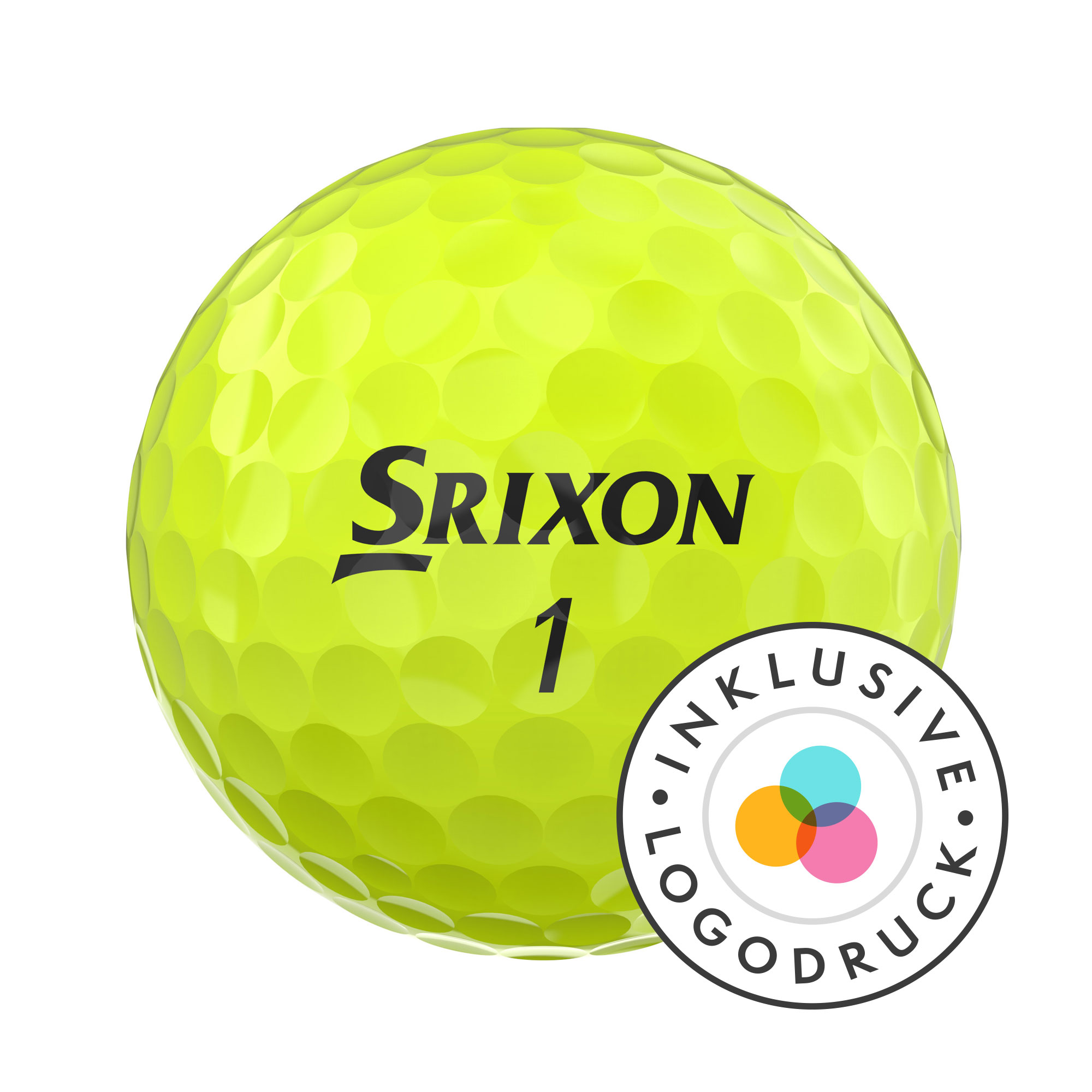 Srixon Soft Feel Golfbälle bedruckt, gelb (VPE à 12 Bälle)