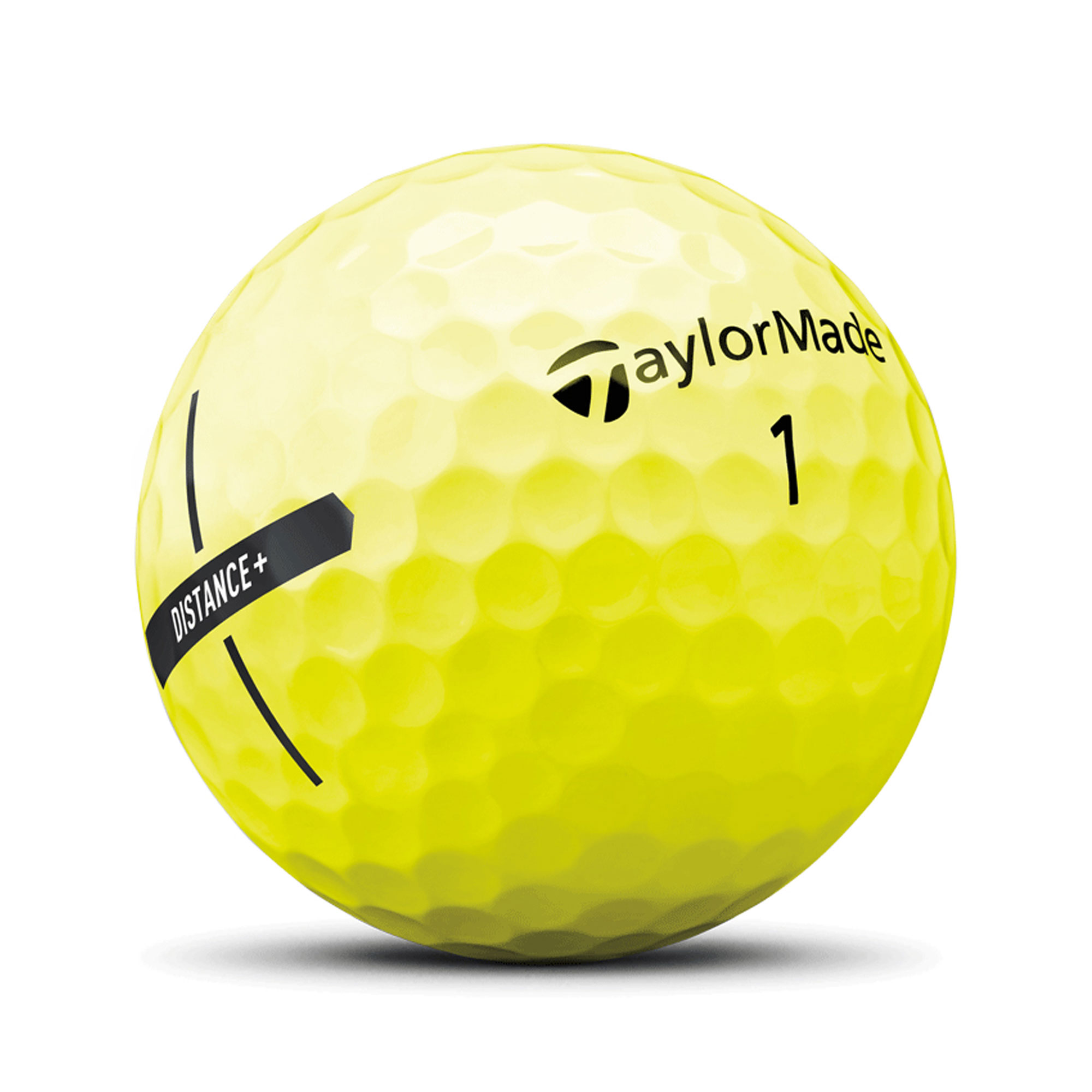 TaylorMade Distance+ Golfbälle bedruckt, gelb (VPE à 12 Bälle)