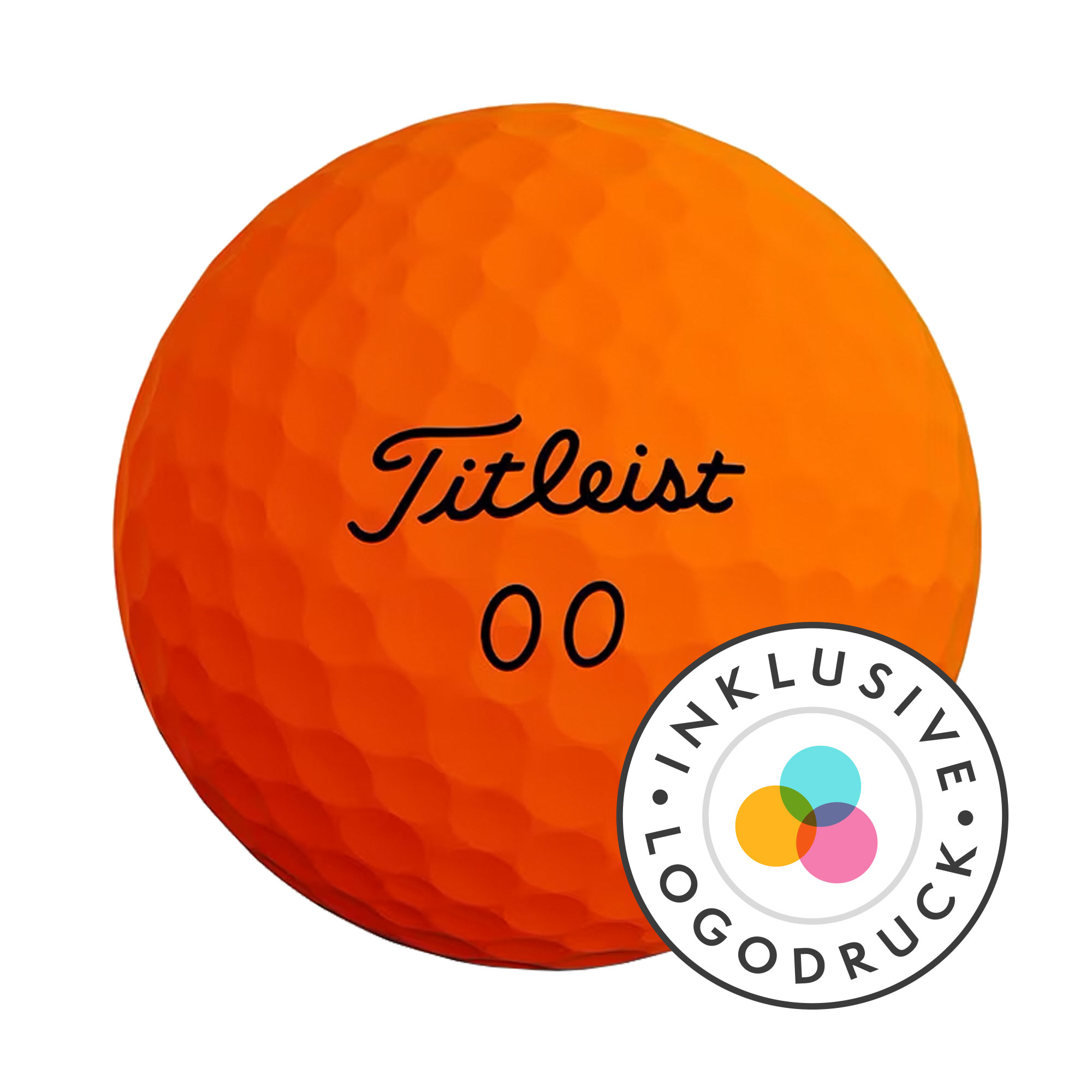 Titleist Velocity Golfbälle bedruckt, orange (VPE 12 Bälle)
