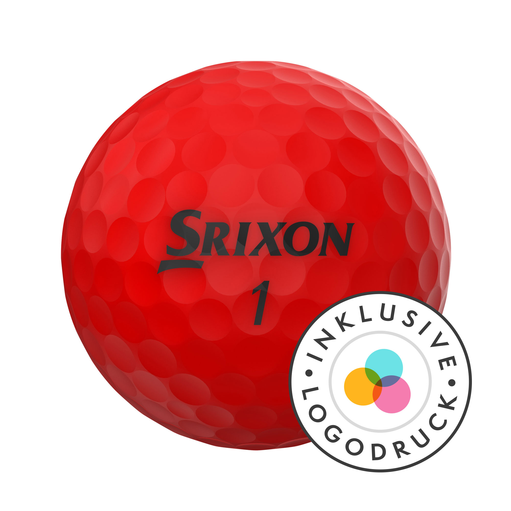 Srixon Soft Feel Golfbälle bedruckt, brite red (VPE à 12 Bälle)