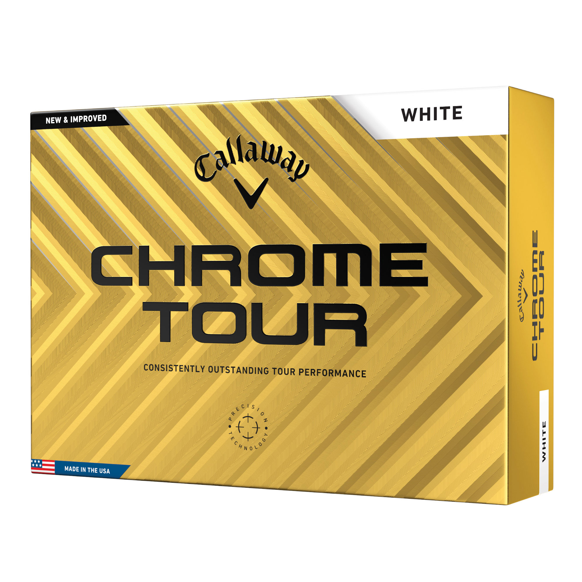 Callaway Chrome Tour Golfbälle bedruckt, weiss (VPE à 12 Bälle)