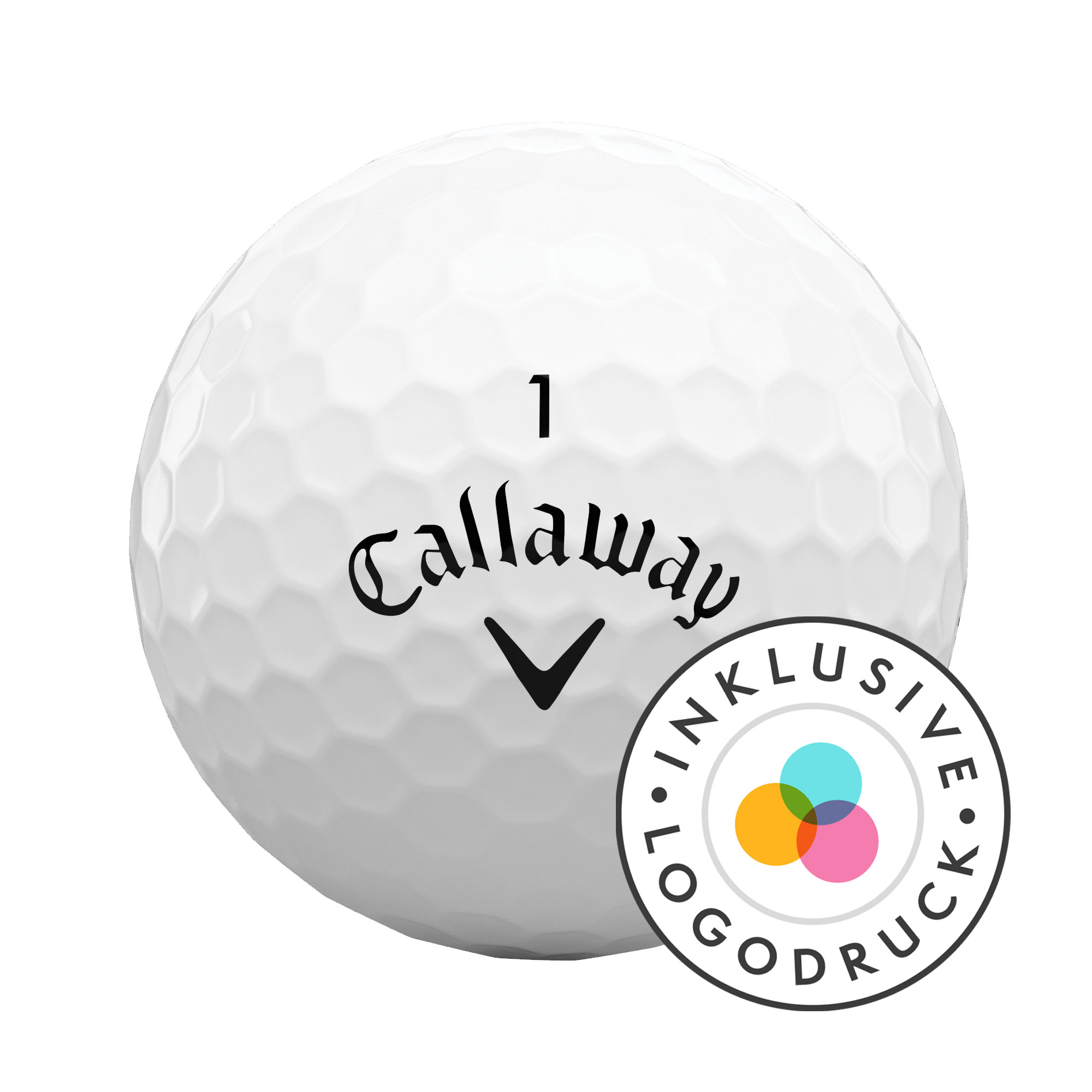 Callaway Warbird Golfbälle bedruckt, weiss (VPE à 12 Bälle)
