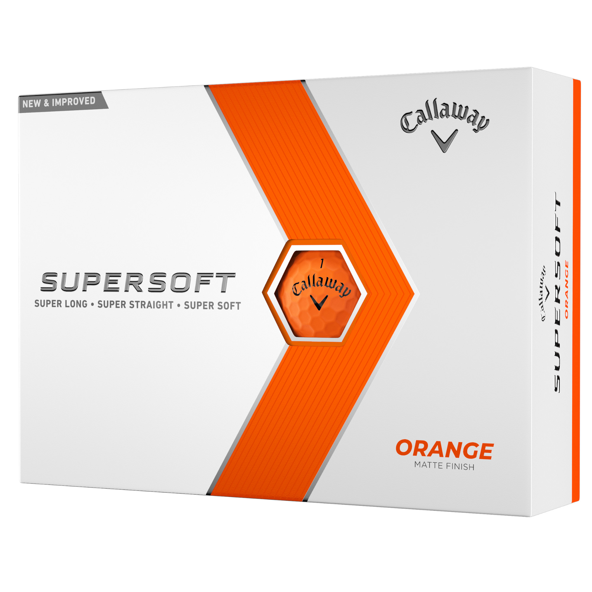 Callaway SuperSoft Golfbälle bedruckt, matt orange (VPE à 12 Bälle)