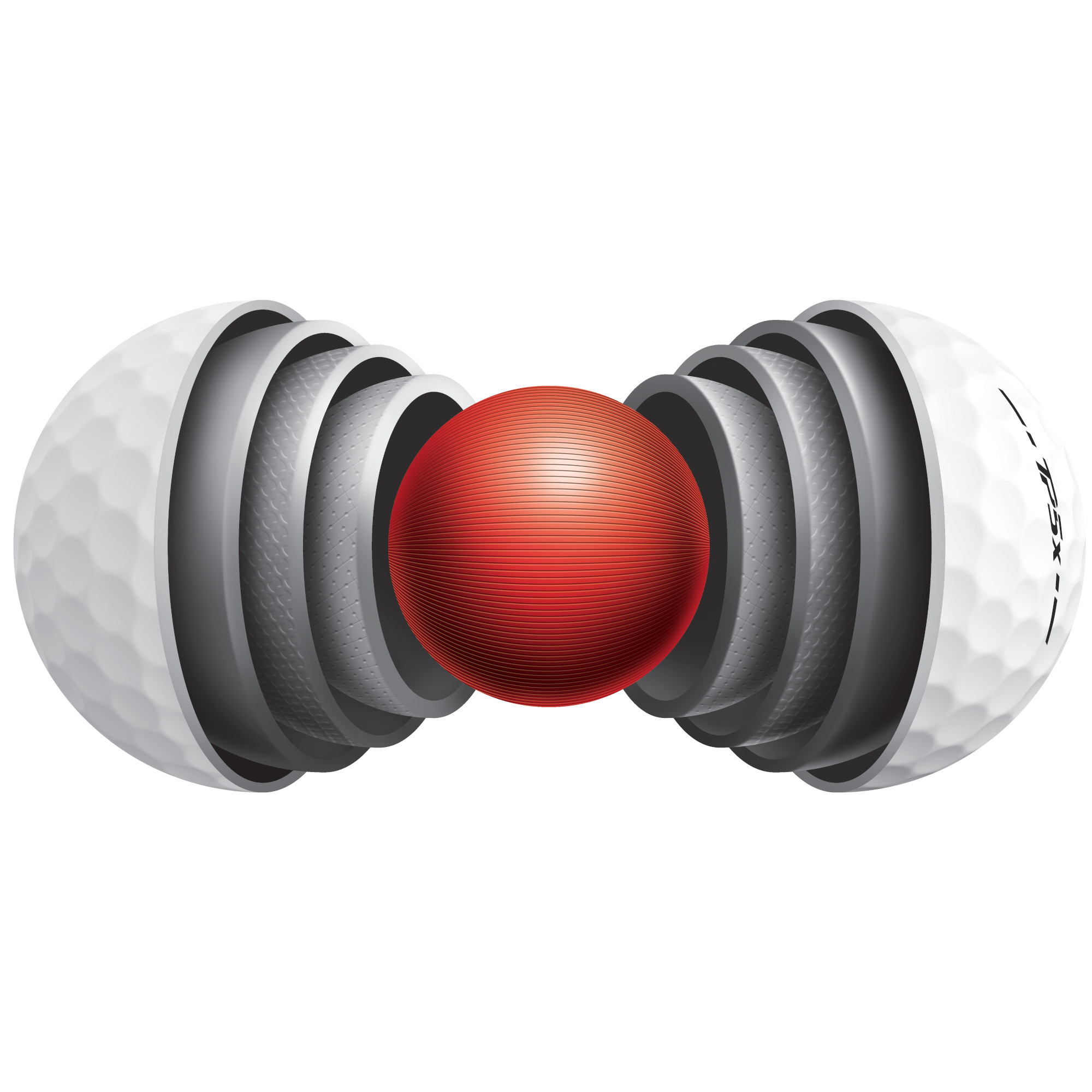 TaylorMade TP5x Golfbälle bedruckt, weiss (VPE à 12 Bälle)