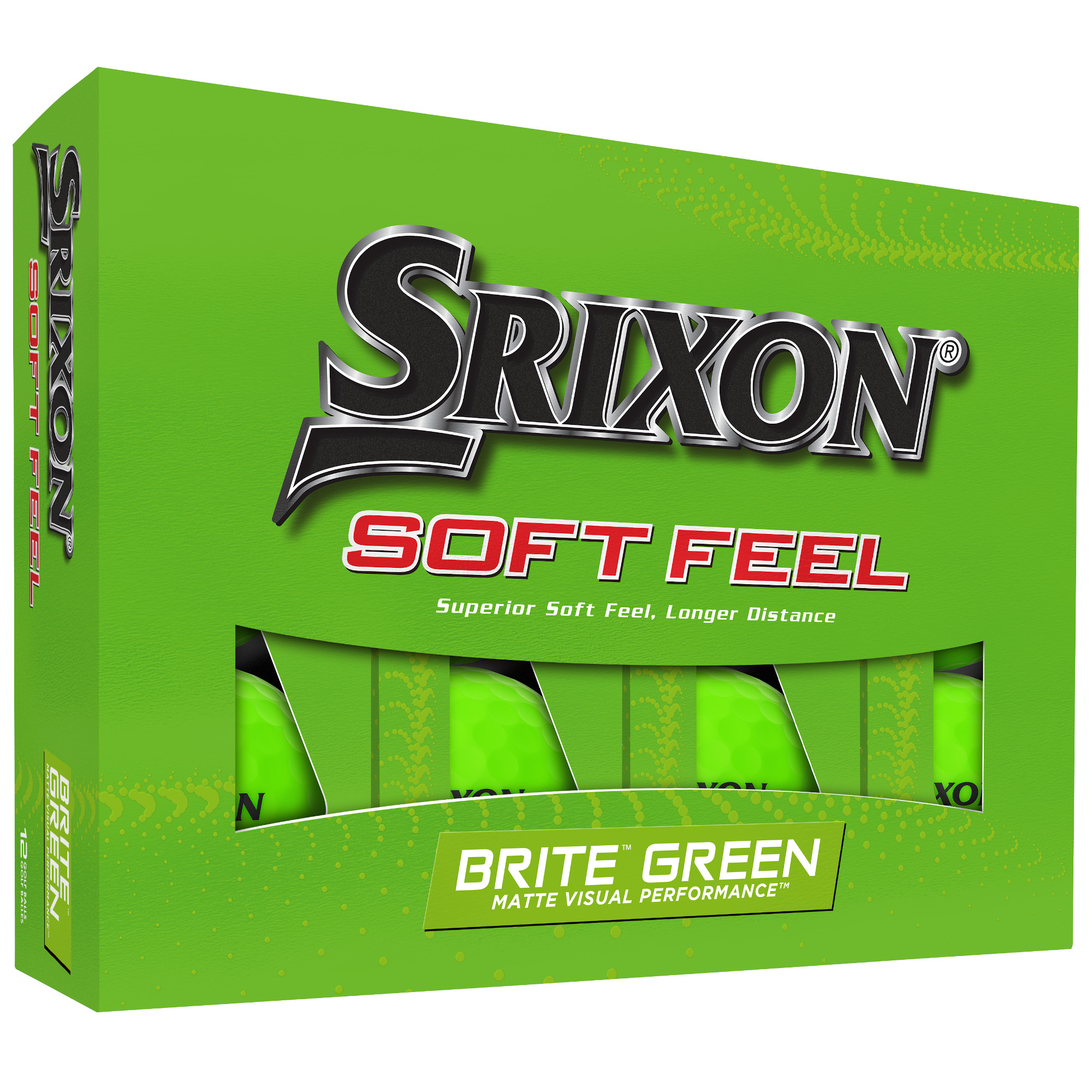 Srixon Soft Feel Golfbälle bedruckt, brite green (VPE à 12 Bälle)